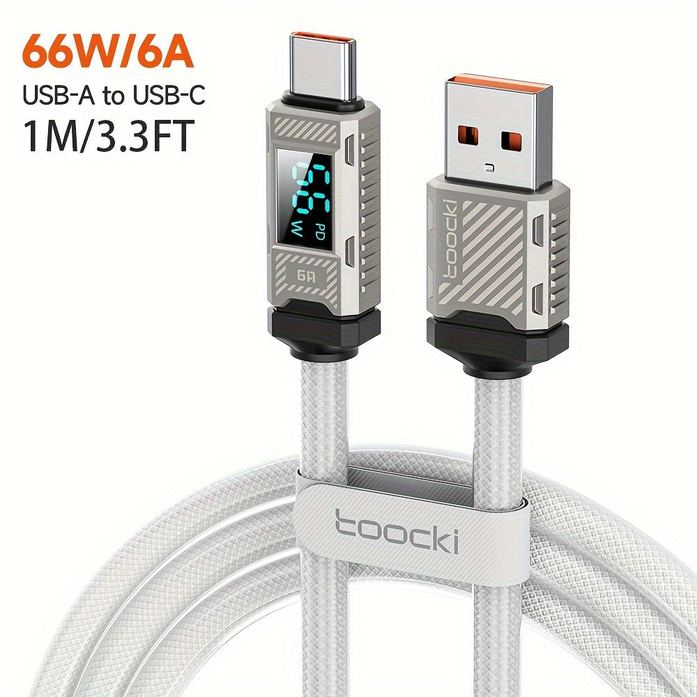 USB-C Fast Charging Cable 66W 40W 22.5W Nylon Flat Matte Data Transfer