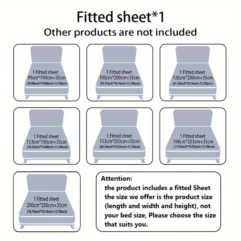 Waterproof TPU Fitted Sheet Thickened Quilted Breathable Soft and Comfortable Square Color