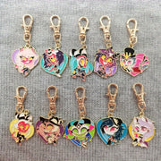 Juego de 10 llaveros de animales de dibujos animados coloridos de ganchillo con mosquetón para mujeres y niñas