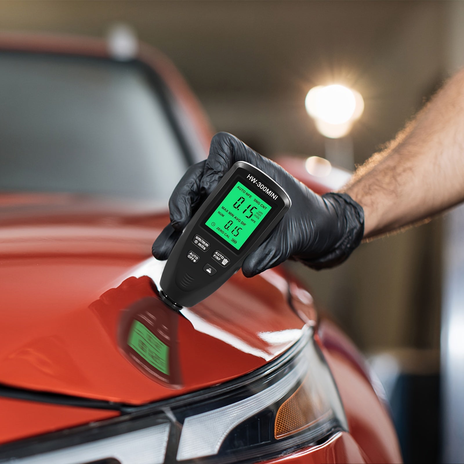 Automotive Paint Thickness Gauge High Accuracy ABS Display Auto Substrate Identification