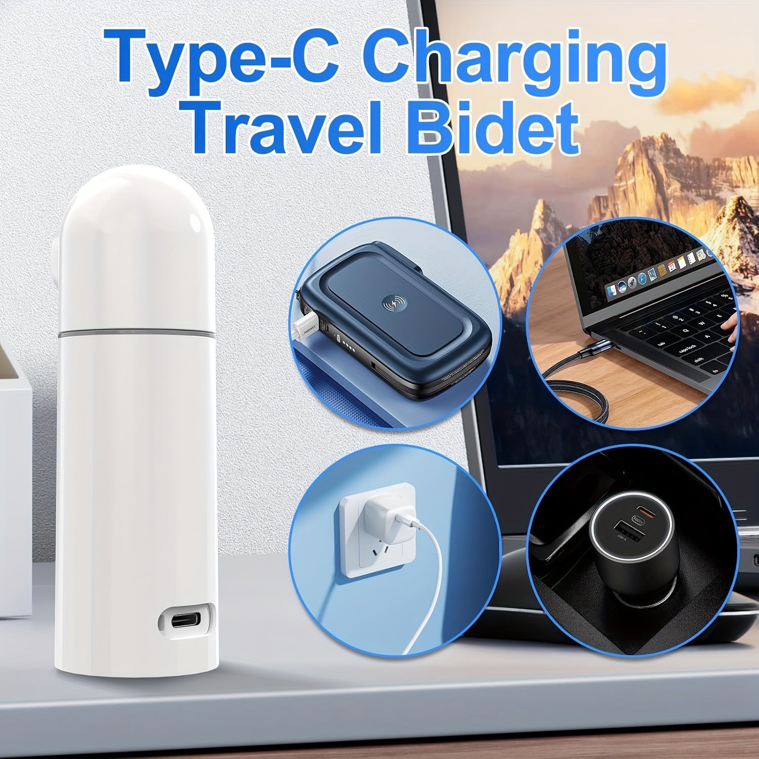 Rechargeable Portable Bidet for Personal Hygiene and Postpartum Care 350ml