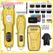 Professional hair clipper set with rechargeable cordless barber kit electric foil shavers beard trimmers ear nose hair trimmer facial grooming