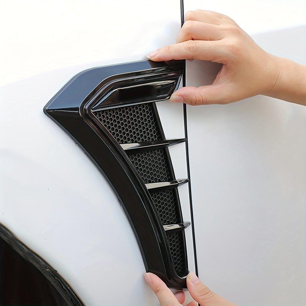 2 piezas de pegatinas decorativas para la etiqueta lateral del guardabarros del coche, ventilación de aire, ala, accesorios para automóviles