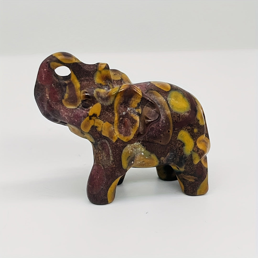 Crystal Carving Elephant Ornament 40mm Natural Crystal Stone Home Decor Gift