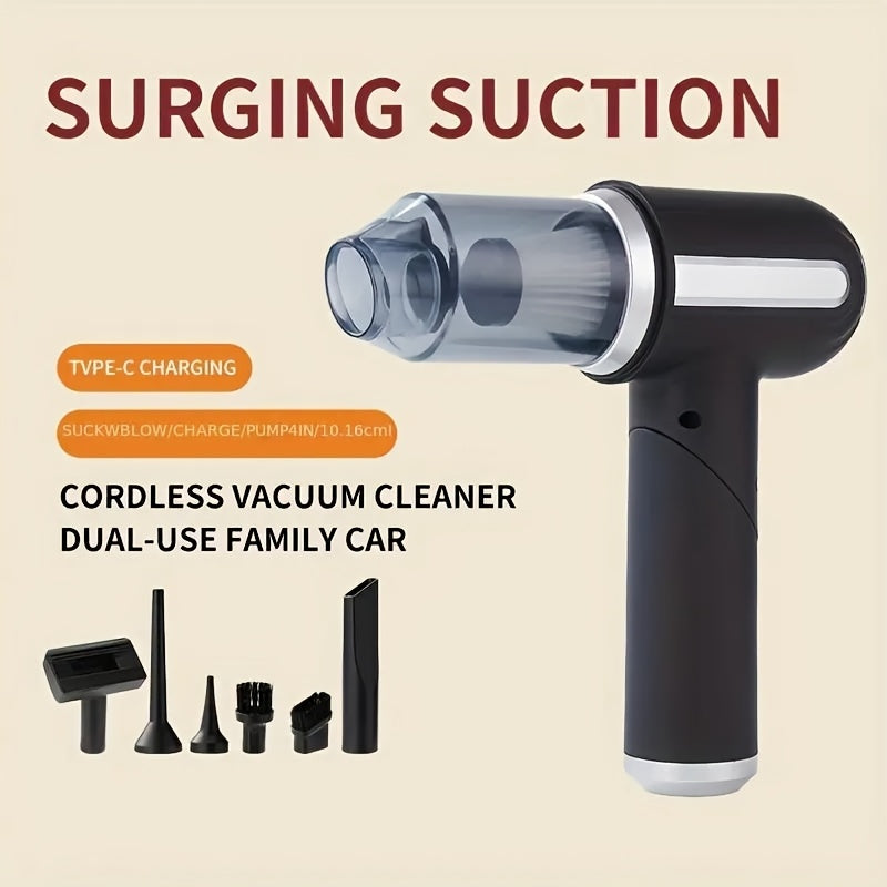 Cordless Handheld Vacuum Cleaner with 4000Pa Suction USB Rechargeable Battery and Accessories