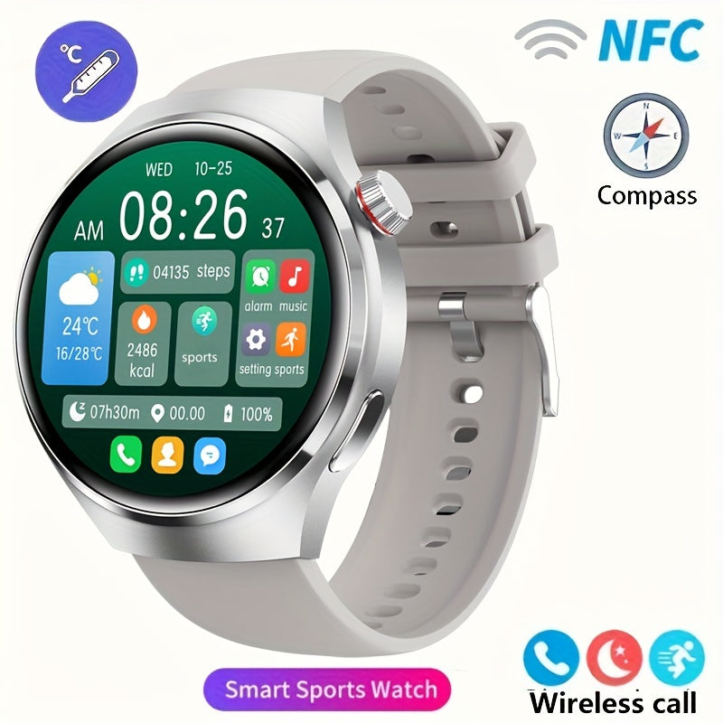 Men's Smart Watch 4 PRO 1.53-Inch AMOLED Display Wireless Call Multi Sport