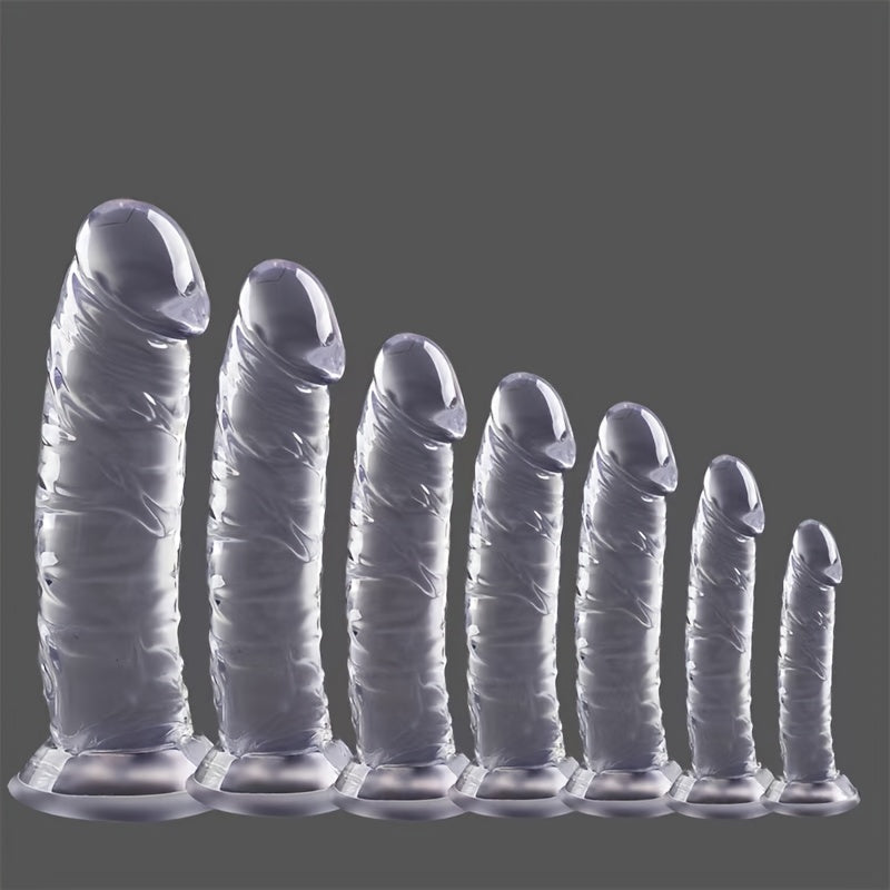 Unisex Transparent Soft Bendable Masturbator with Suction Cup Adult Sex Toy
