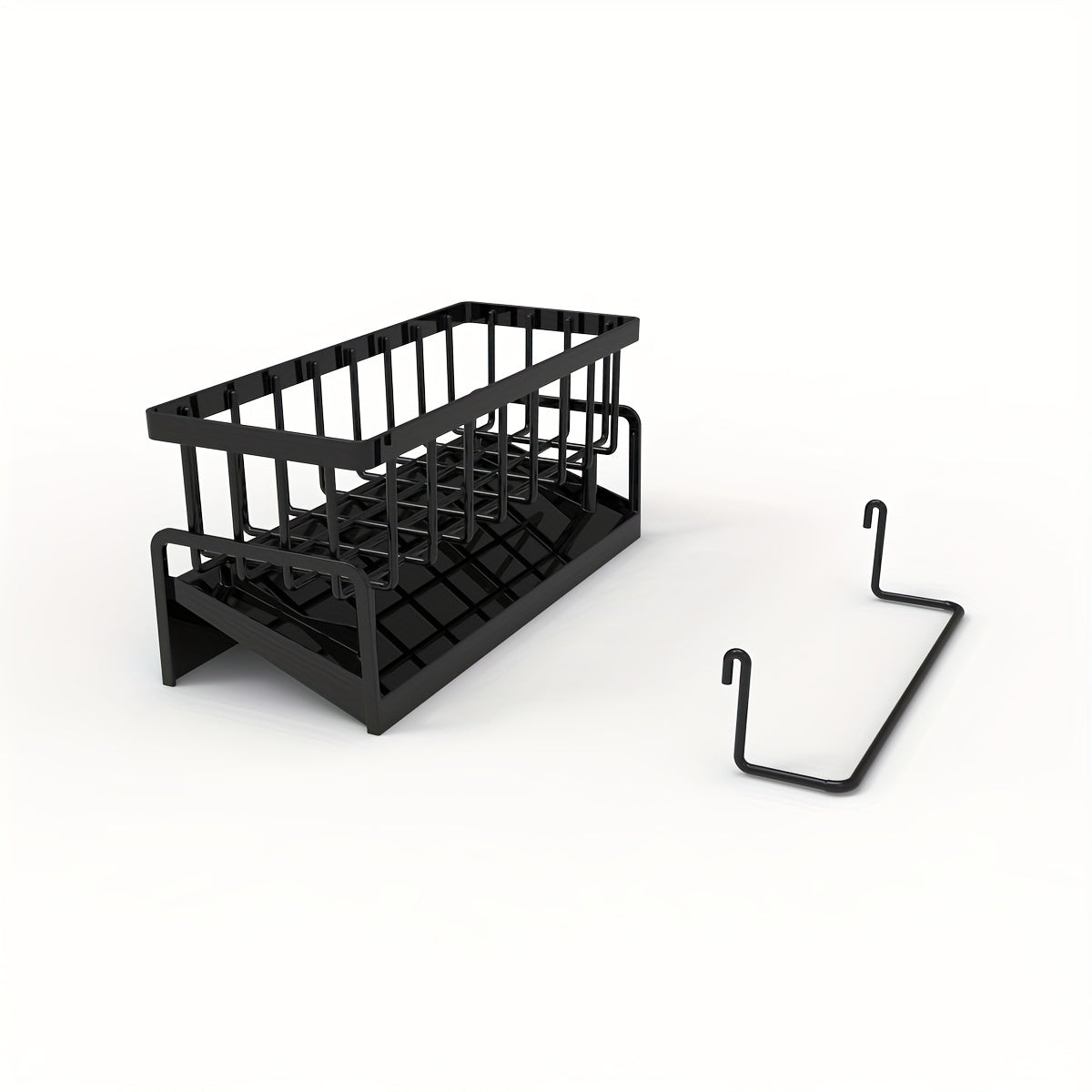 Organizador de fregadero de cocina con barra para toallas, bandeja de goteo y escurridor de grifo