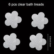 Set of 6 Non-Slip Bathroom Stickers for Tub and Shower Grip, Easy to Apply