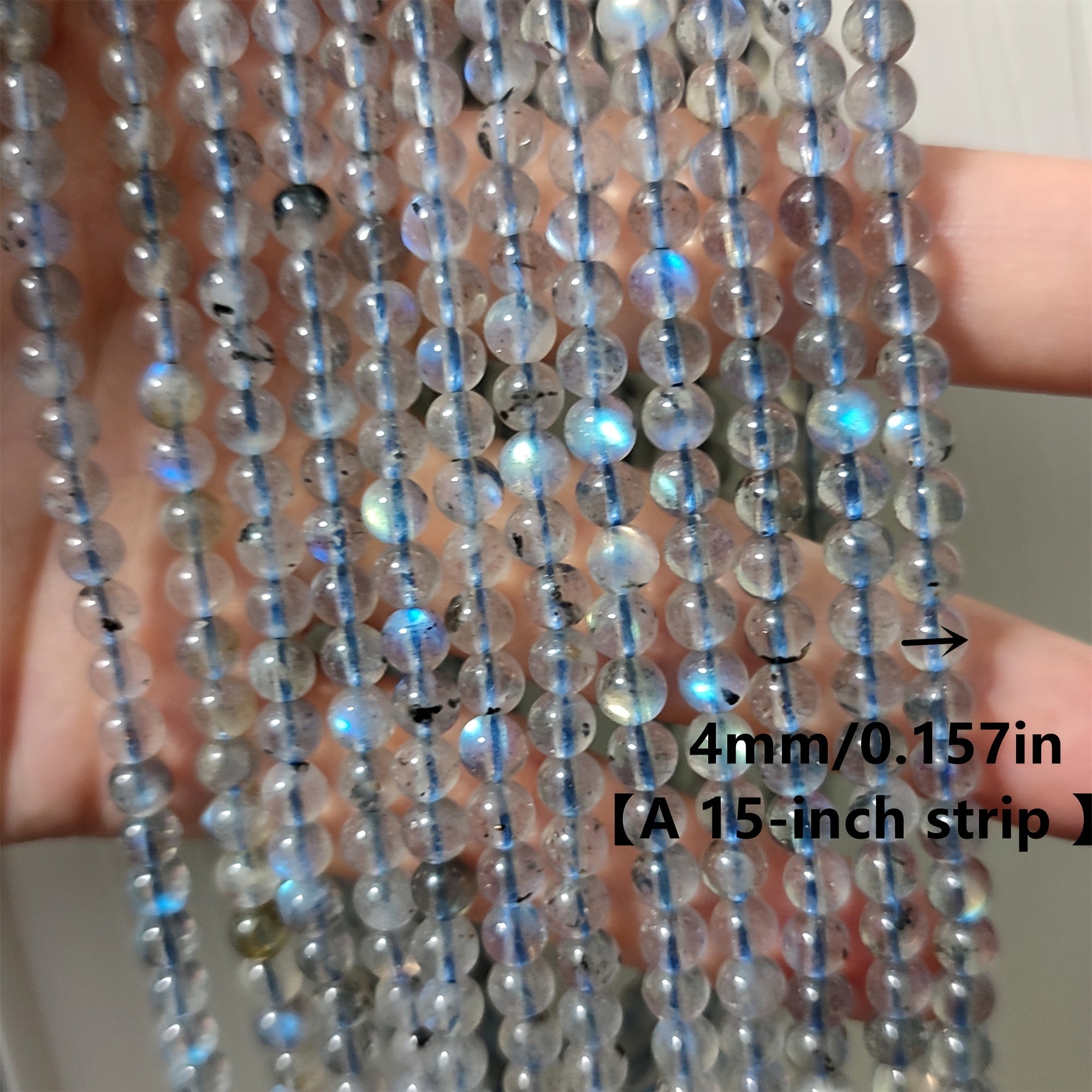 Labradorite Round Loose Beads 15 Inch for DIY Jewelry Making Bracelets Necklaces