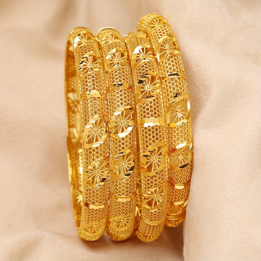 Open-Back Bangle in 18K Gold Plating for Women Stylish Jewelry