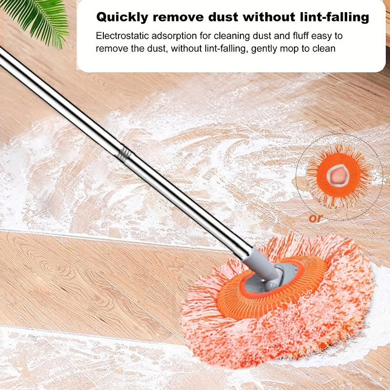 Adjustable Dust Mop 190.5cm with 4 Washable Heads for Floor Wall Ceiling Cleaning