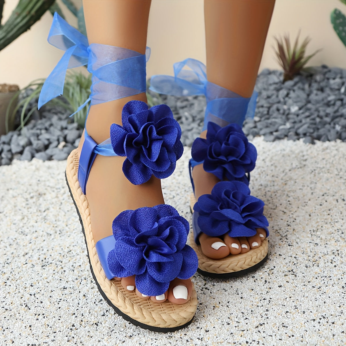Women's Summer Floral Sandals EVA Flat Heel Indoor Outdoor Footwear