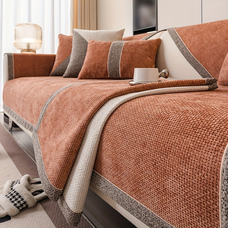 Чехол на диван из полиэстера противоскользящий, безопасный для домашних животных, моющийся в машине, подходит для различных размеров мебели