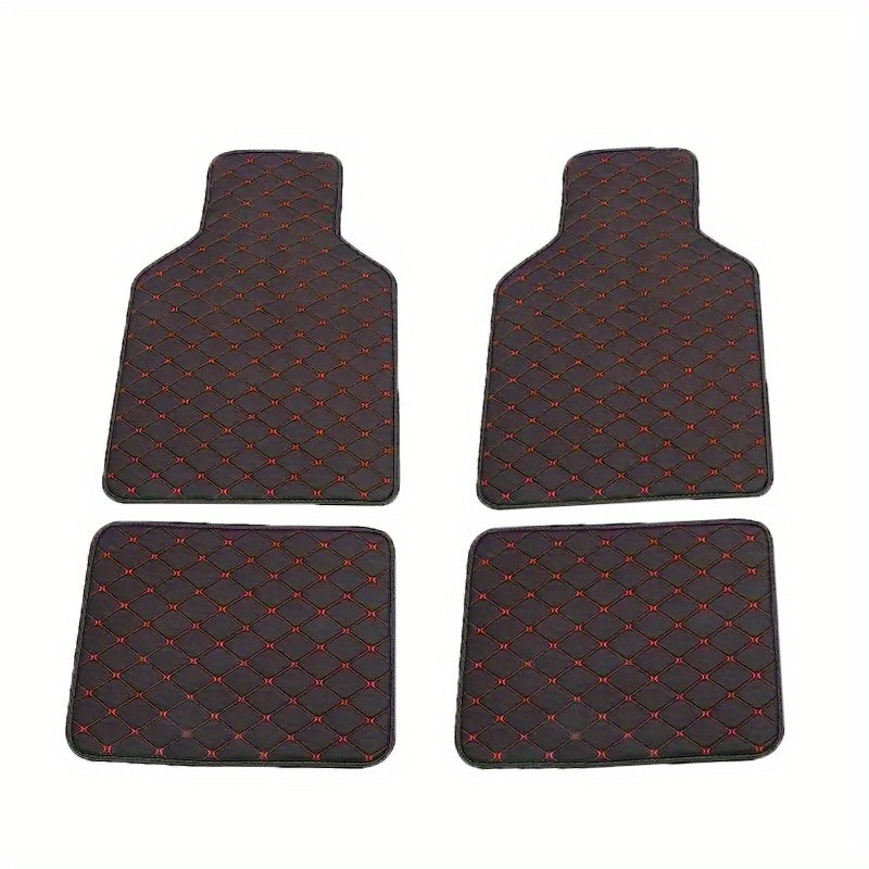 Car Floor Mats Waterproof Full Set Leather Interior Front Rear Automotive Accessories