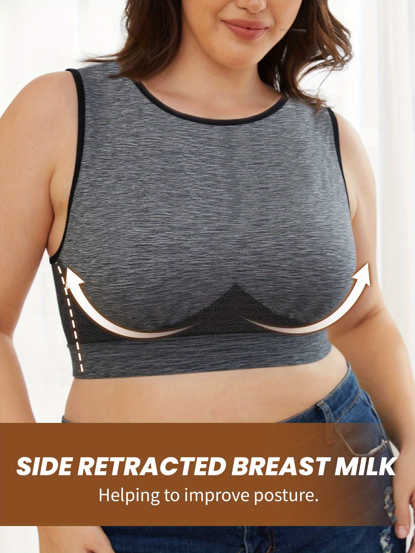 Women's Seamless Breathable Sports Bra Tummy Tuck Lift Comfortable Large