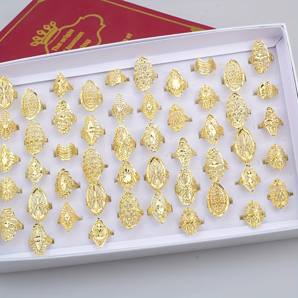 Ayollarning kundalik ziyofatlari, zargarlik bezaklari va sovg'a berish uchun mo'ljallangan 20 ta nafis vintage bo'sh gullar halqalari to'plami.