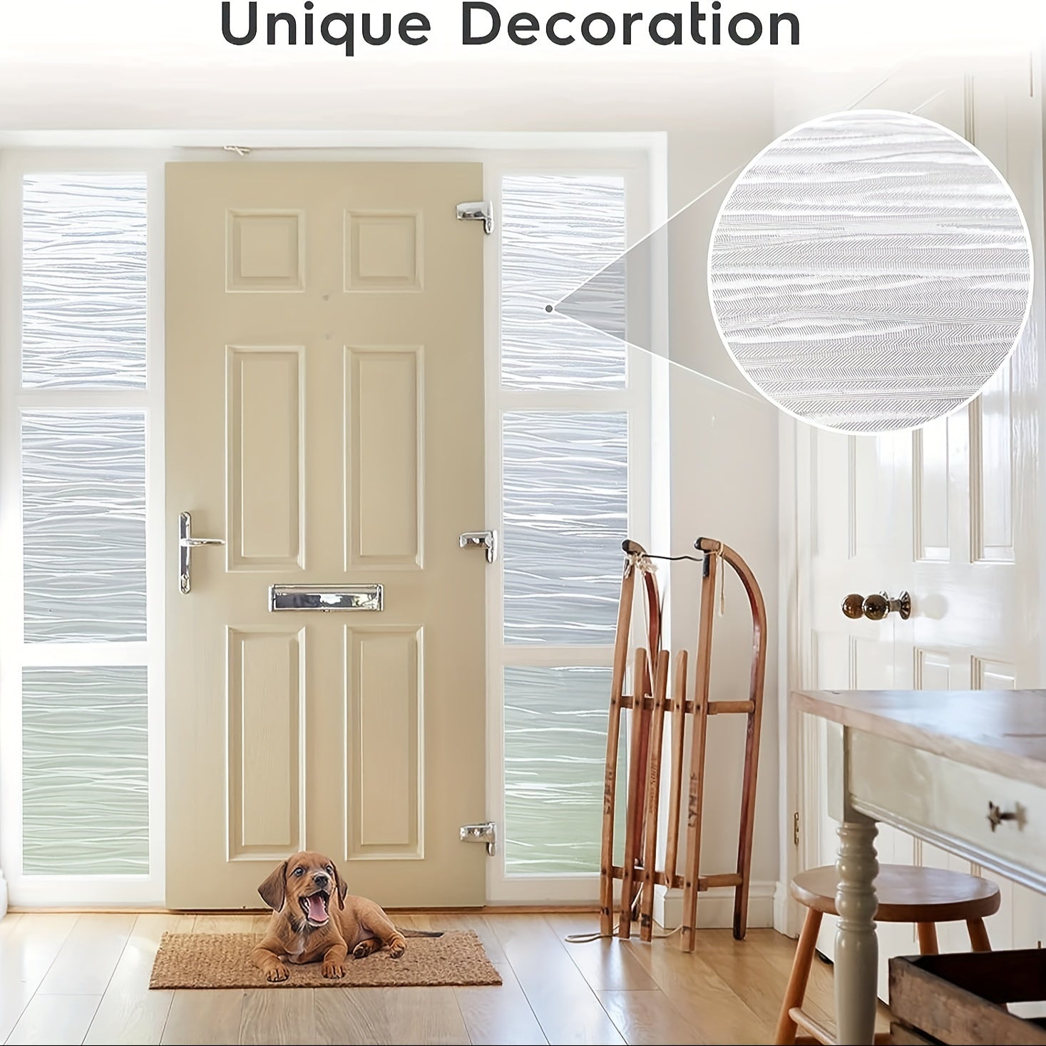 Frosted Glass Window Film Removable Vinyl UV Blocking Cling for Home Bathroom Living Room