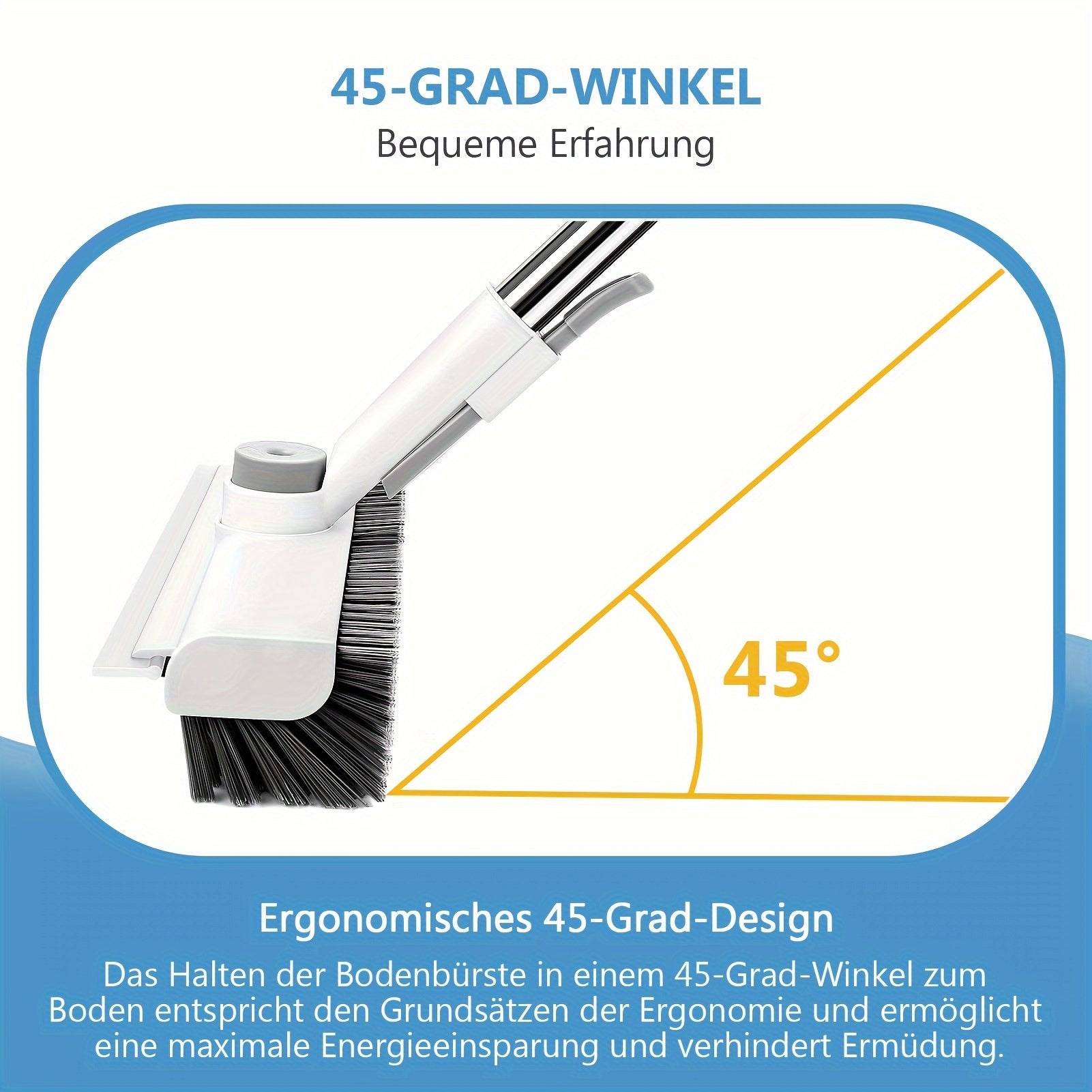 Uzoqroq cho'ziladigan pol tozalash cho'tkasi, zanglamaydigan po'latdan yasalgan tutqichi - hammom, oshxona, patio va plitka yuzalarini tozalash uchun mukammal.