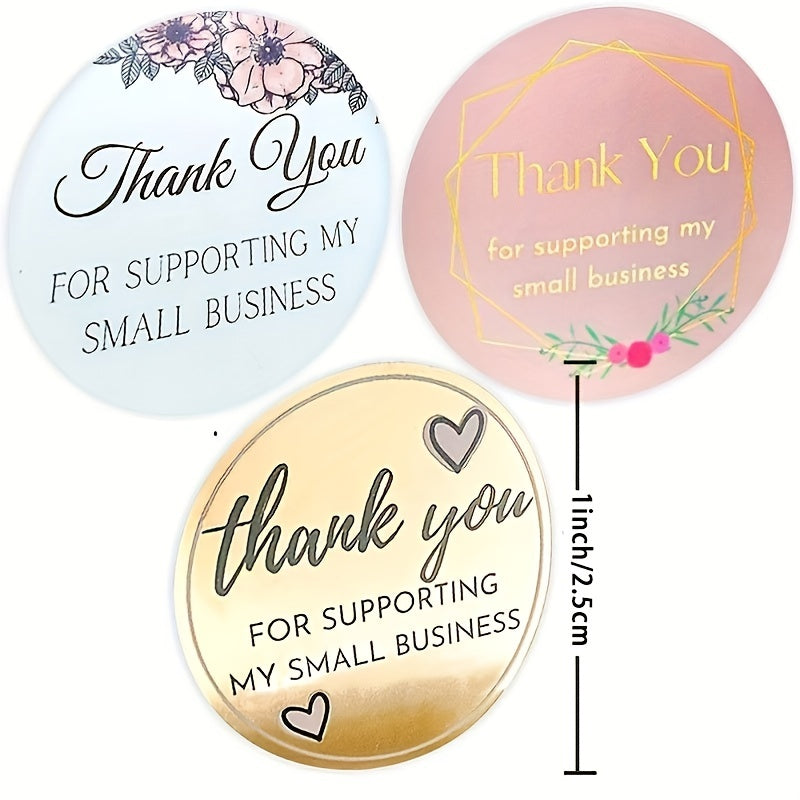 500 Pieces 25mm Thank You Adhesive Stickers for Envelopes and Packaging