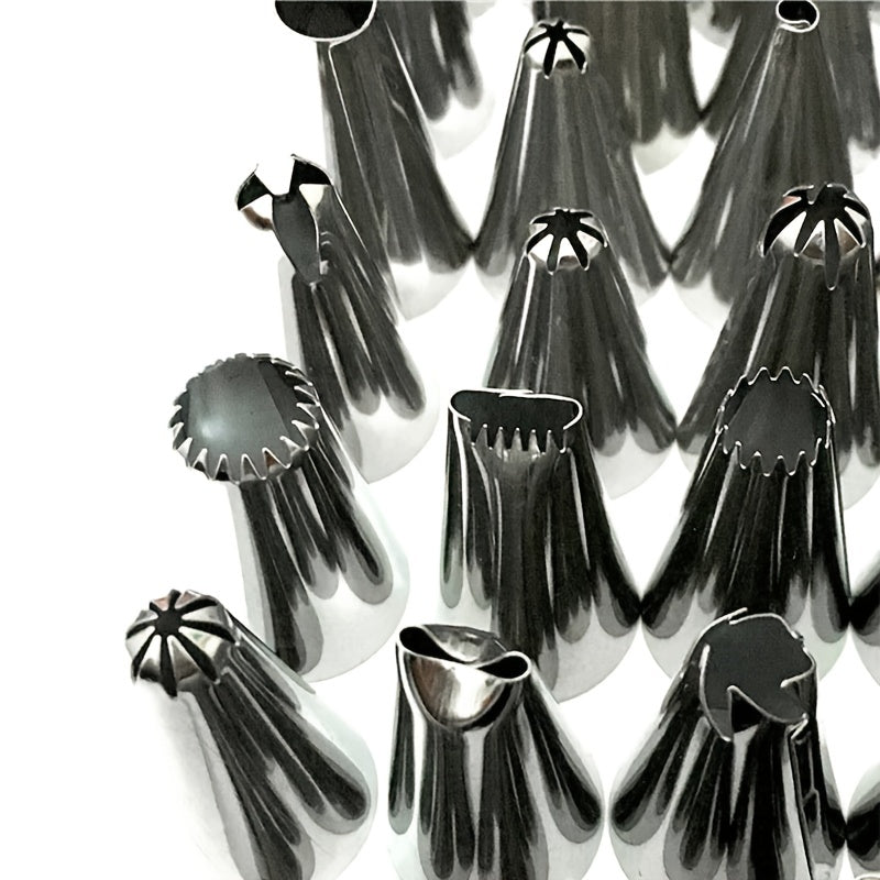 48-Piece Stainless Steel Icing Piping Tips Set for Cake Decorating Baking Supplies
