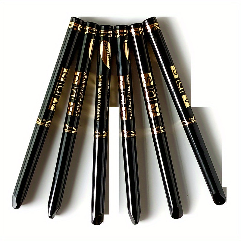 Set of 3 Waterproof Black Eyeliner Pencils with Twist Application Smudge-Proof Sweatproof