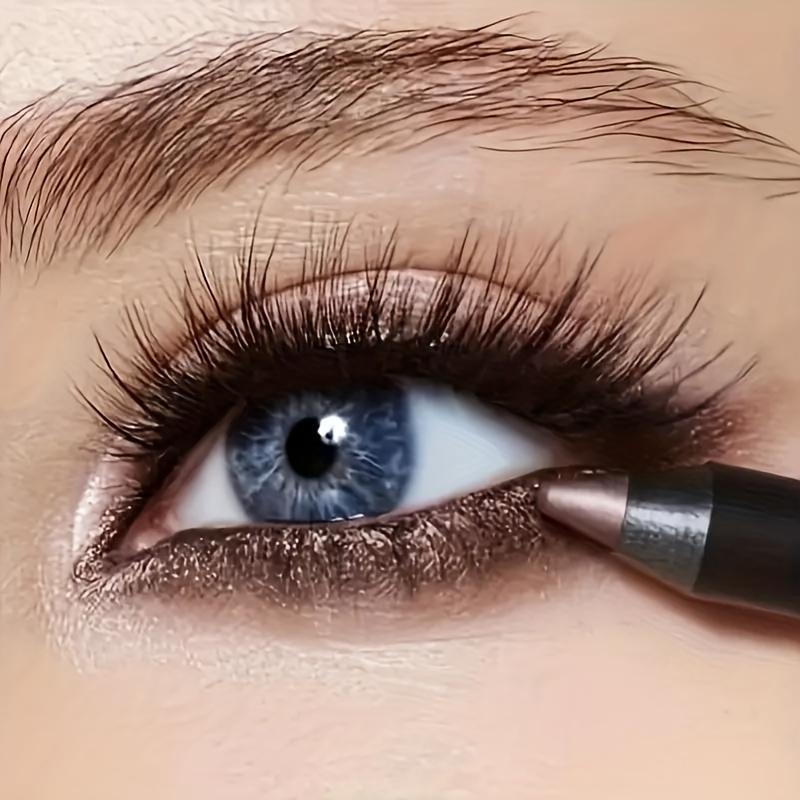 Lápiz de sombra de ojos monocromático con brillo para mujer, resistente al agua, acabado brillante, maquillaje de ojos de alta luminosidad