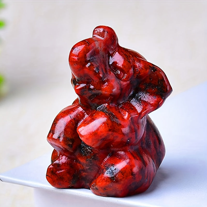 Figura decorativa de escritorio de elefante de cristal de cuarzo, adorno de regalo para amantes de los elefantes