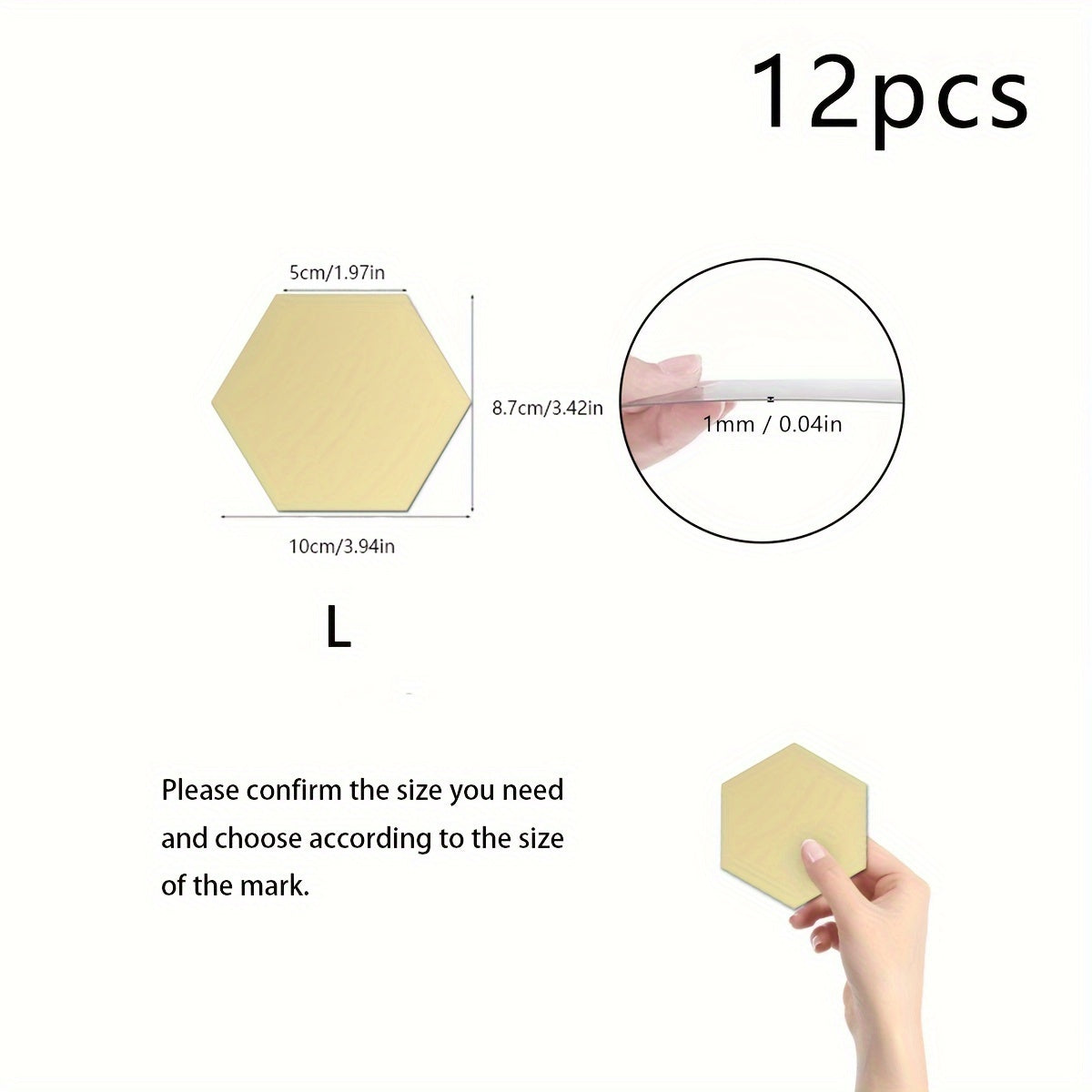 Hexagonal 3D Mirror Wall Stickers for Home Decor, DIY, Modern Design