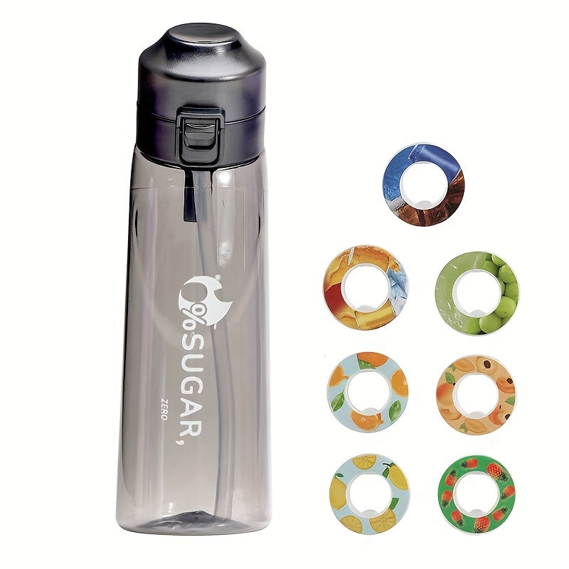7 Fruit Flavour Pods and Drinking Bottles Set with Sports Water Bottle and Scented Flavour Pods