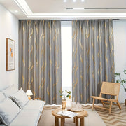 Luxurious Blackout Curtain with Gold and Black Fabric for Living Room Bedroom or Study