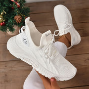 Women's Knitted Sneakers Lightweight Running Tennis Shoes Breathable Plus Size