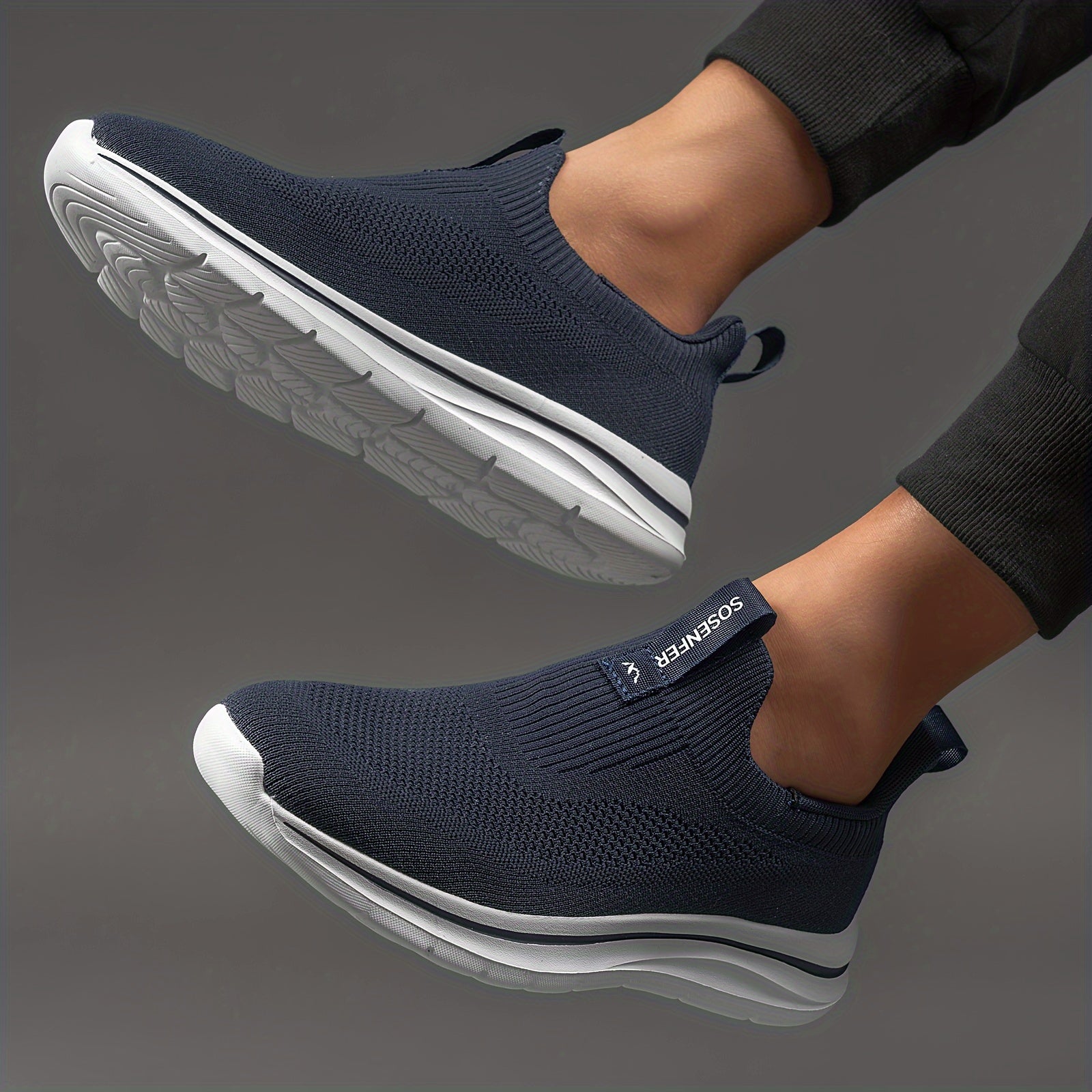 Men's Breathable Slip-On Loafers Casual Office Shoes Solid Color All-Season