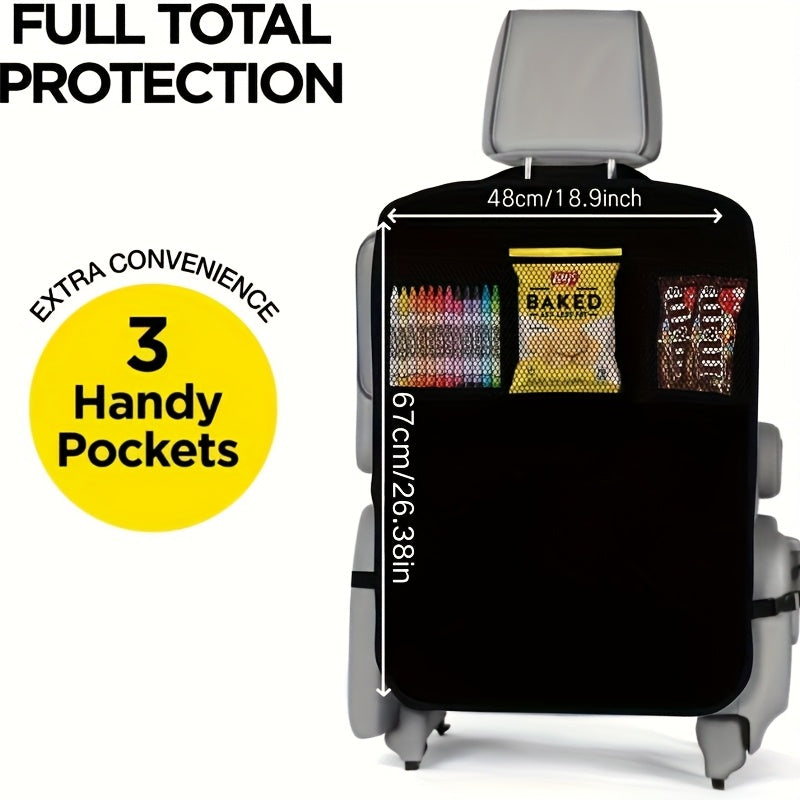 Universal Polyester Car Seat Backrest Organizer Woven Storage Pockets
