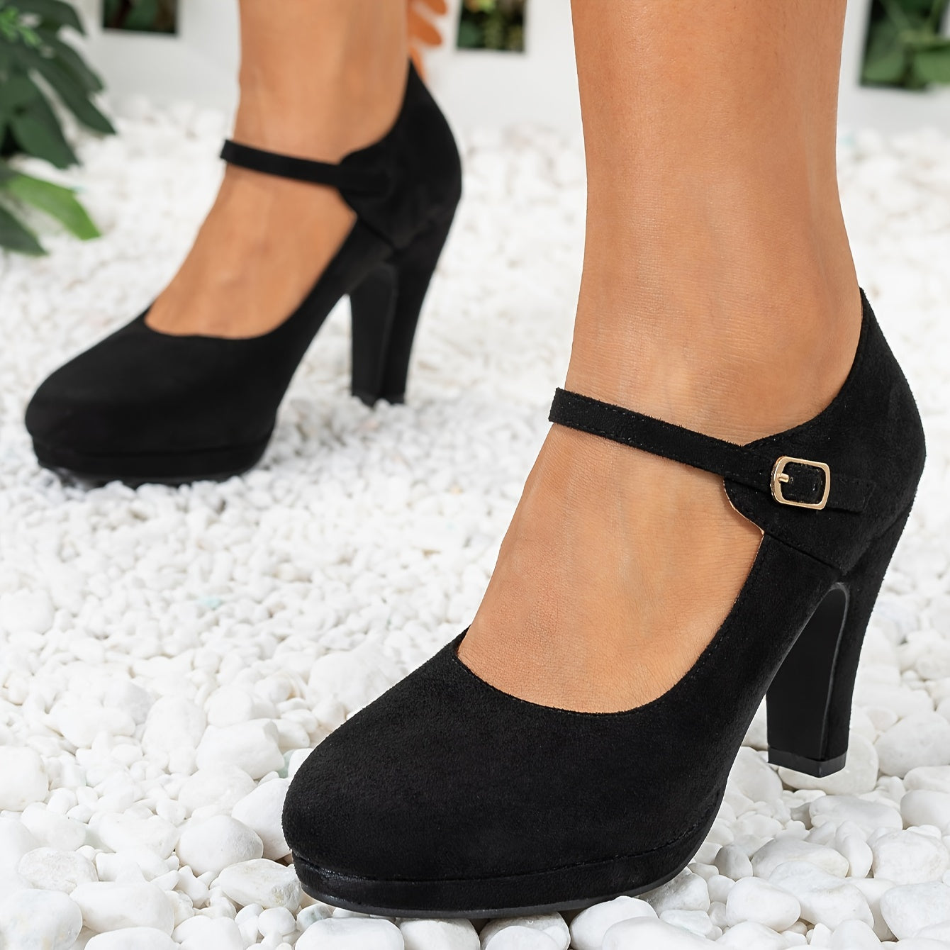 Women High Heel Platform Shoes Elegant Party Dress Heel Black Size 7