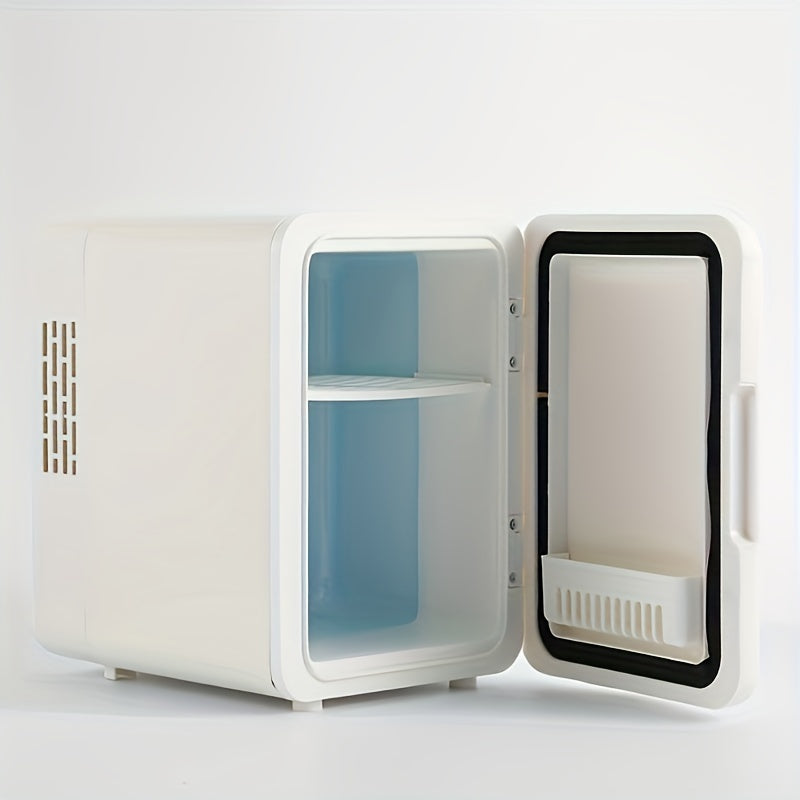 Mini Car Refrigerator 4L White ABS Cooling System Portable Cooler for Drinks Skincare