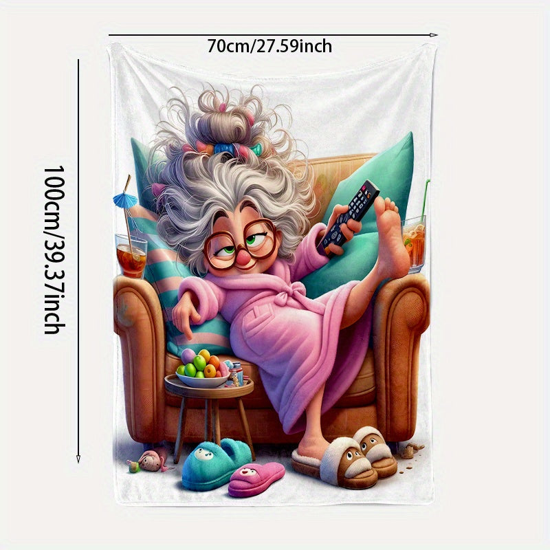 Lightweight Flannel Throw Blanket Cozy Warm Versatile for Couch Bed Travel