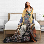 Labyrinth Flannel Throw Blanket Soft Plush Digital Print All-Season 250-300gsm
