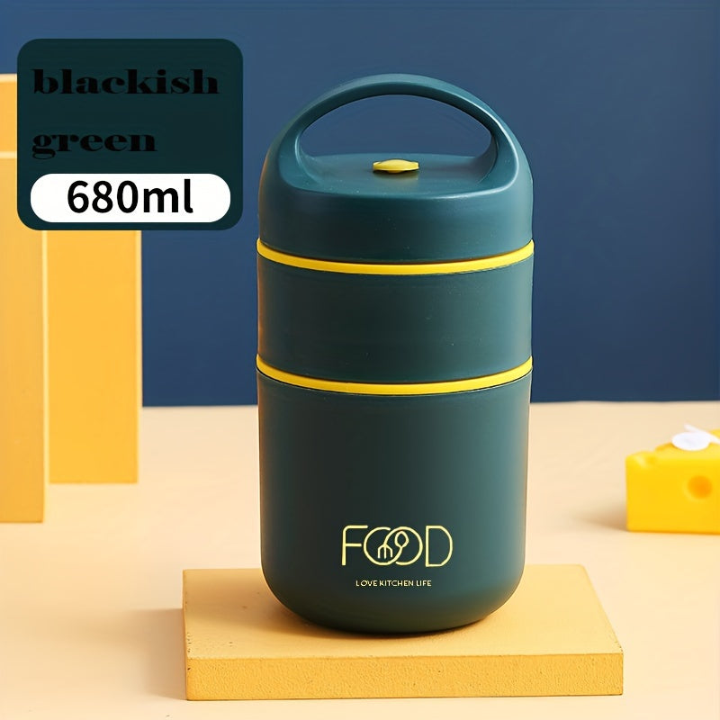 Insulated Stainless Steel Lunch Box Set with Soup and Porridge Cups for Outdoor Use