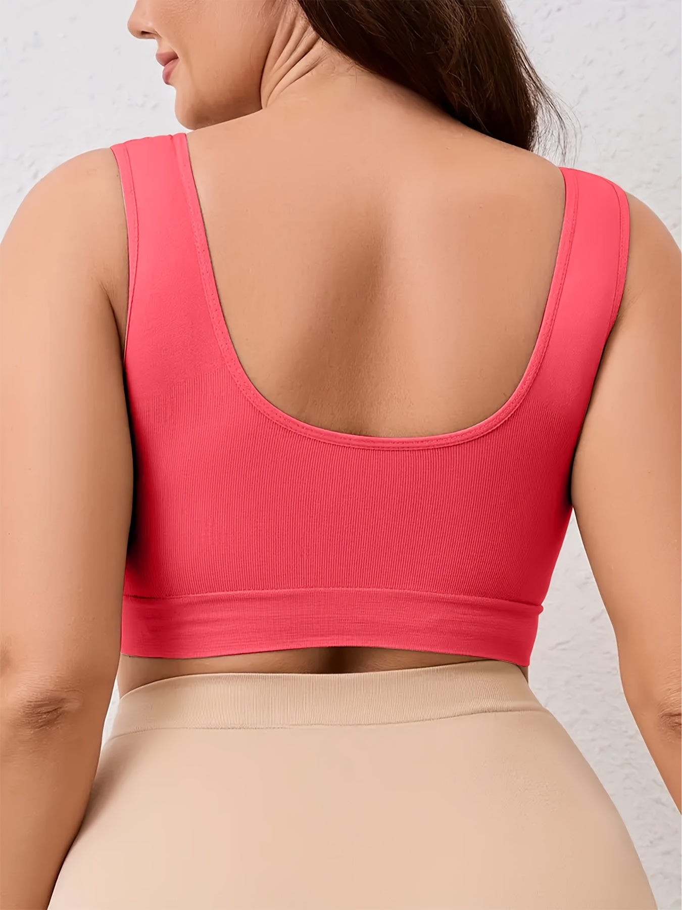 Plus-Size Wireless Sports Bra Seamless Push-Up Support Yoga Running Workout