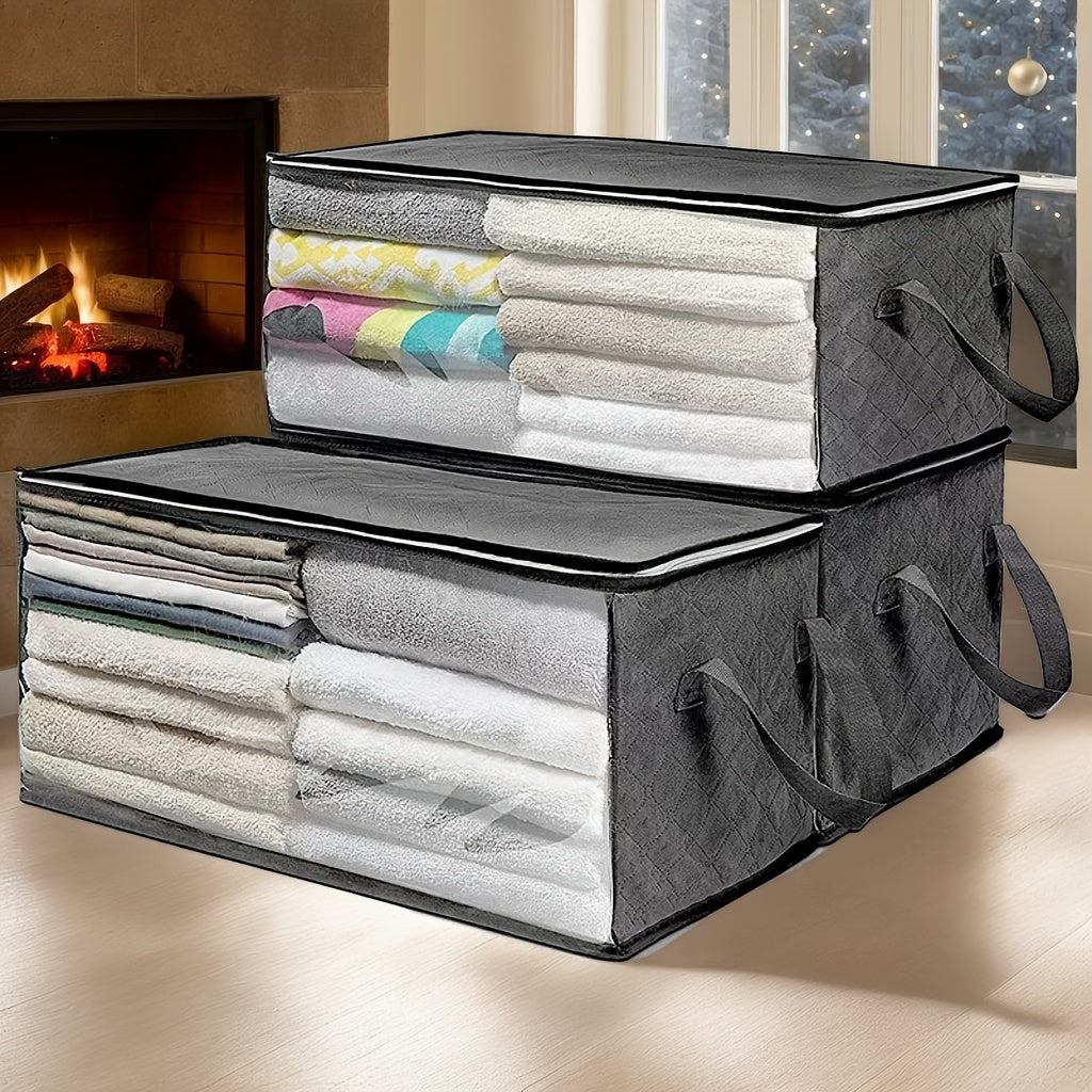 Gran bolsa de almacenamiento con cremallera para ropa, toallas y organización a prueba de polvo reutilizable