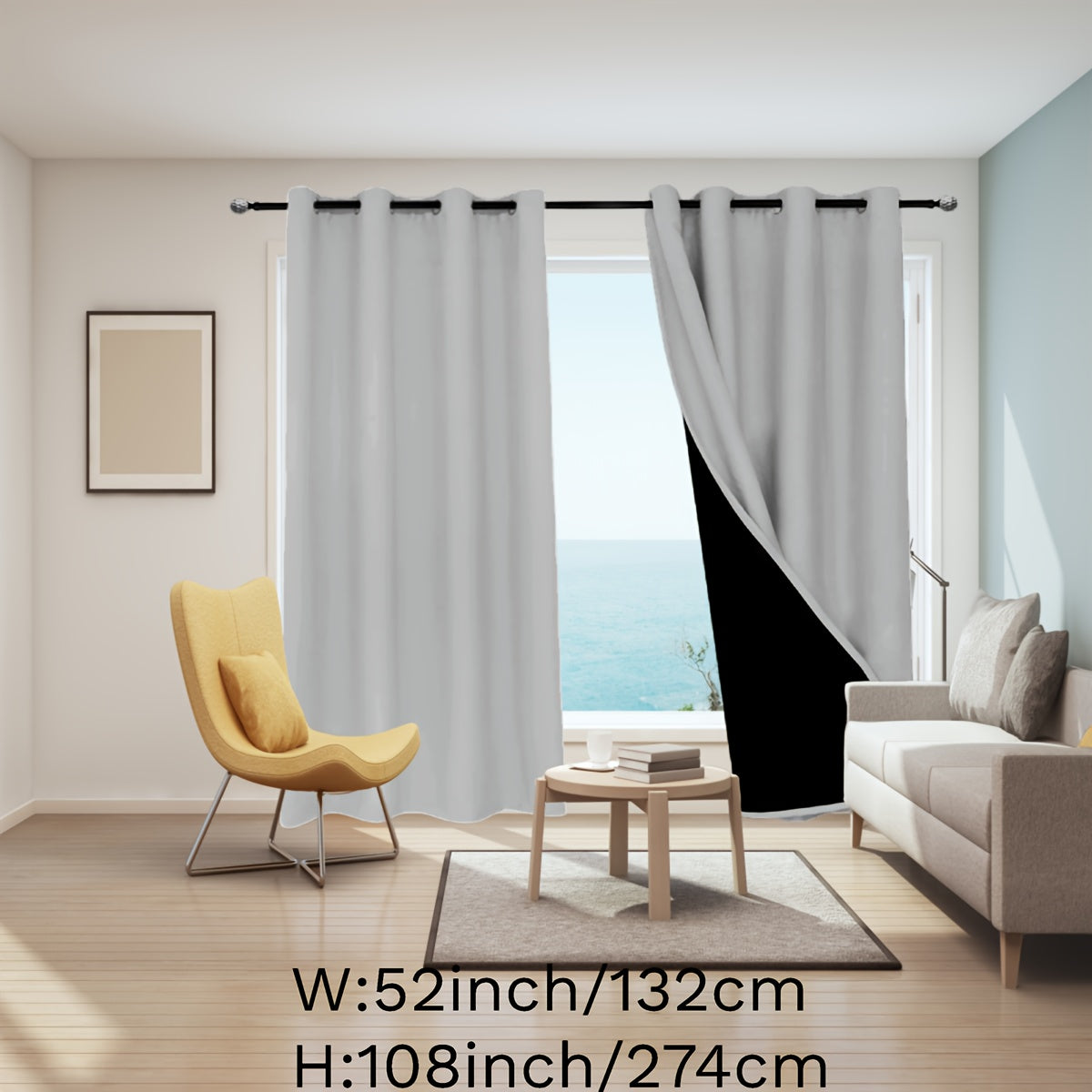 Blackout Curtains for Bedroom Grommet Insulated Room Darkening Single Panel