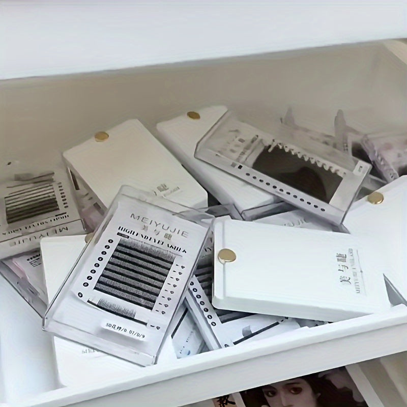 Caja de almacenamiento para pestañas falsas, organizador portátil para extensiones de pestañas y maquillaje