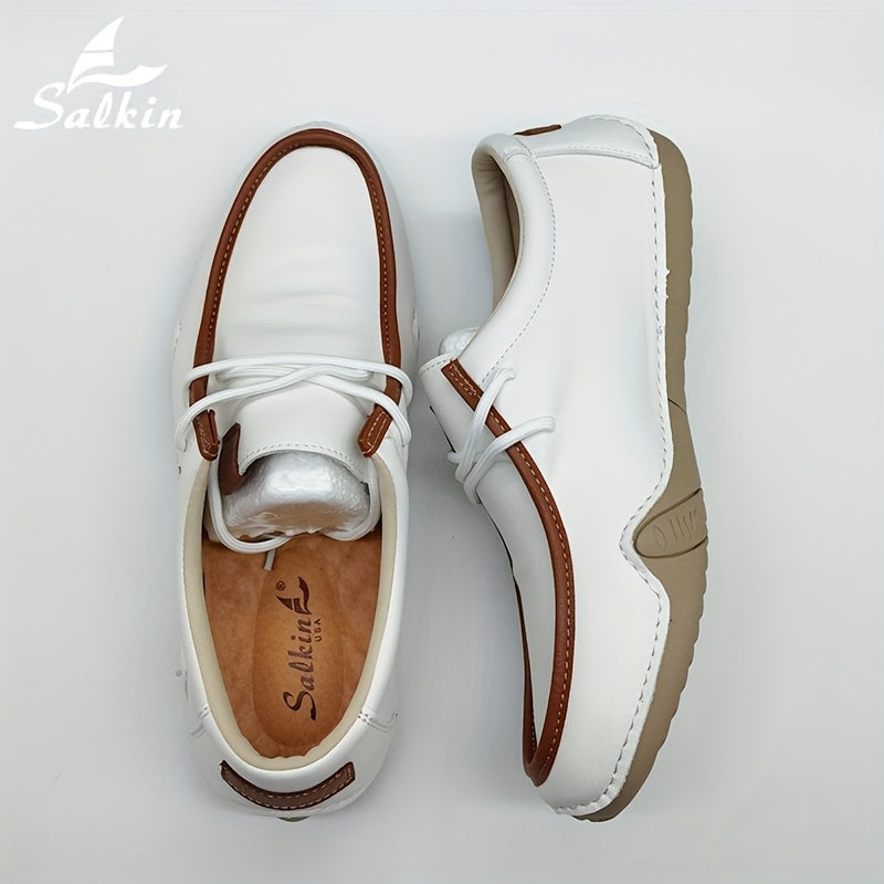 Women's Casual Lace-Up Loafers Flat Shoes Rubber Sole Flannel Lining