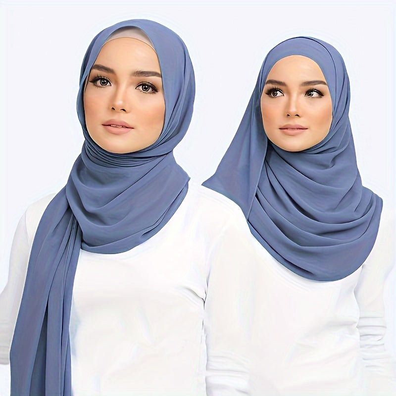 Women’s Lightweight Solid Color Breathable Hijab Shawl with Windproof and Sun Protection