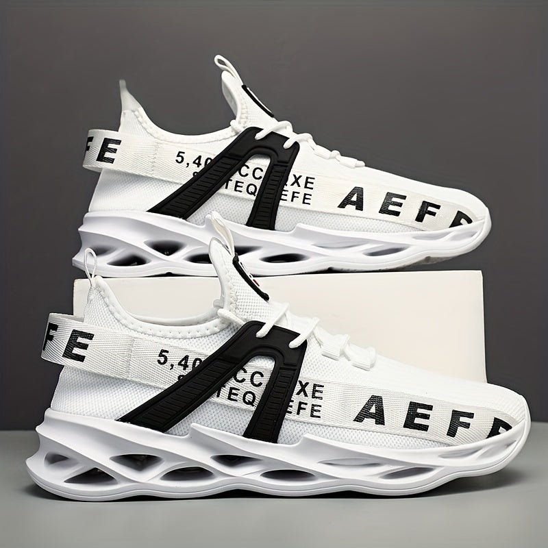 Men's Running Shoes with Shock Absorption Non-Slip Lace-Up Sneakers