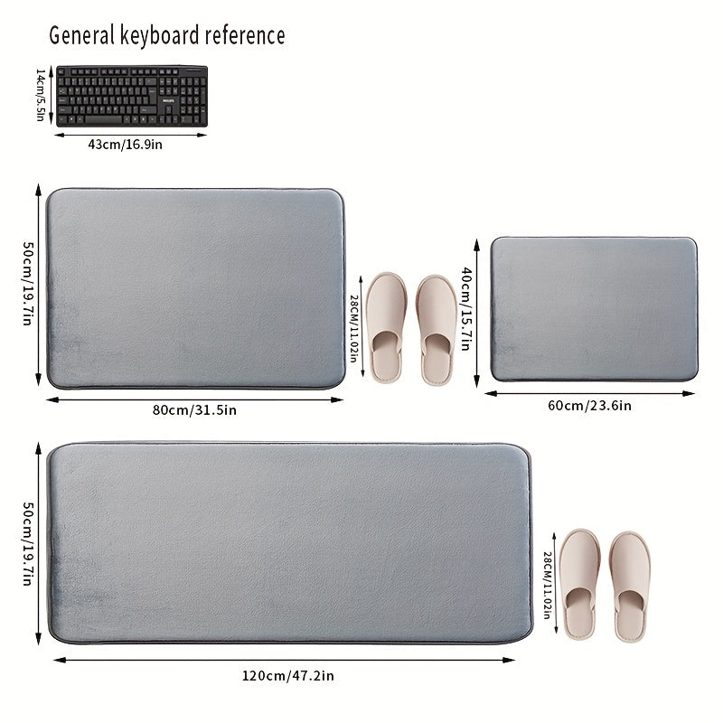 Alfombra de baño de esponja de alta densidad 39.88x59.94cm Antideslizante Suave Blanca Absorbente