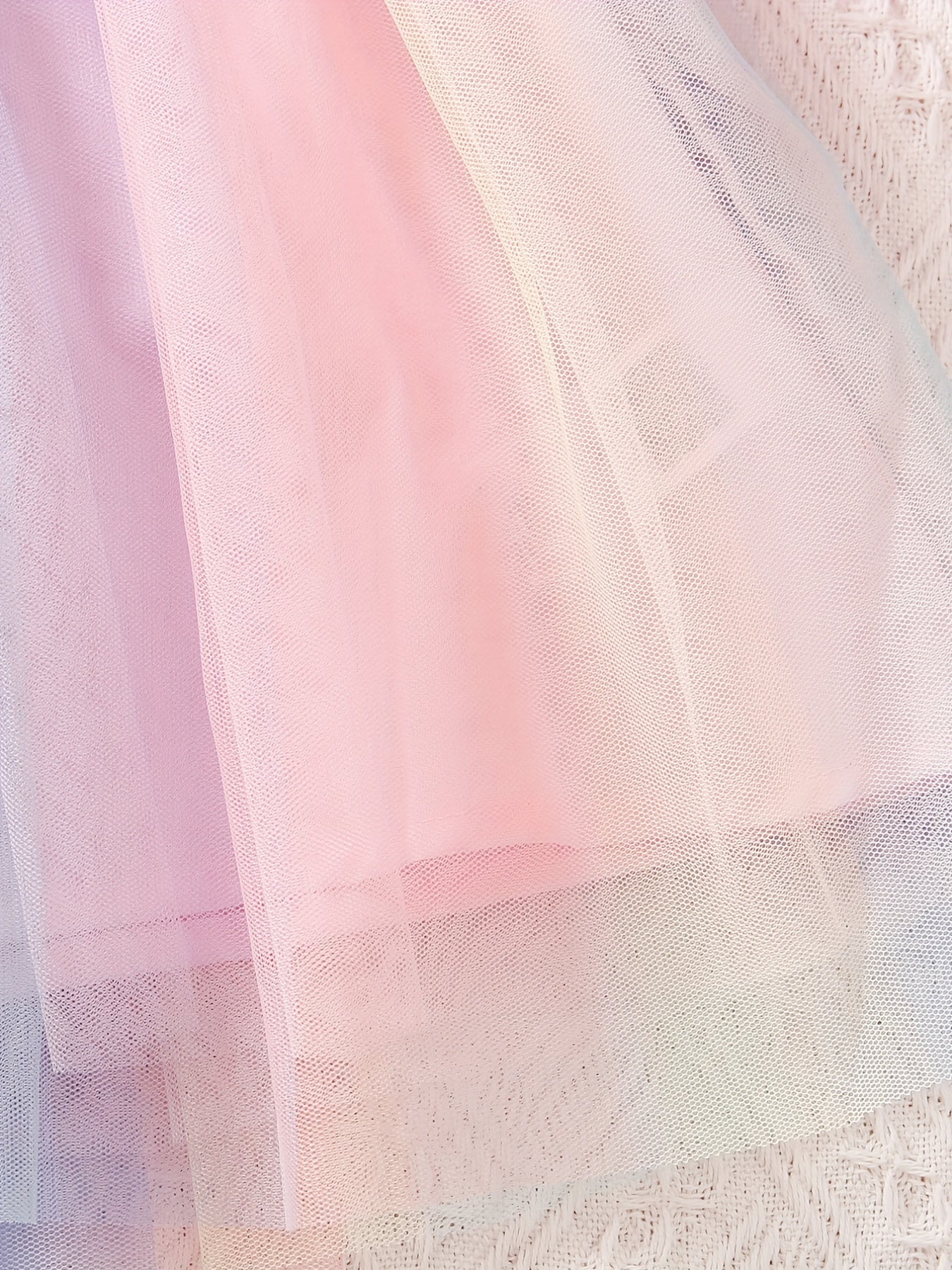 Children's Rainbow Tutu Princess Dress with Rhinestone Decor and Flying Sleeves for Summer