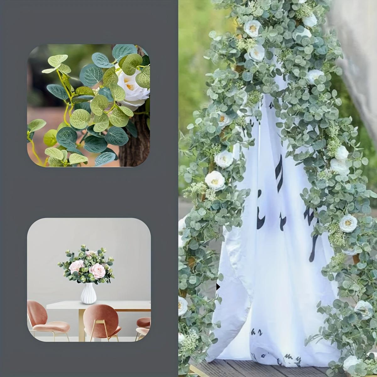 To'y bezaklari uchun 10 ta sun'iy eucalyptus barglari to'plami, guldo'zi va g'ishtlar uchun