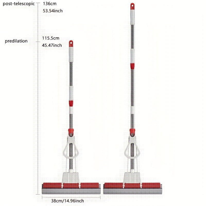 Uy tozalash uchun rezina mop - Qo'l bilan yuvish shart emas! Super singdiruvchi gubka mop 2 mop boshini o'z ichiga oladi.
